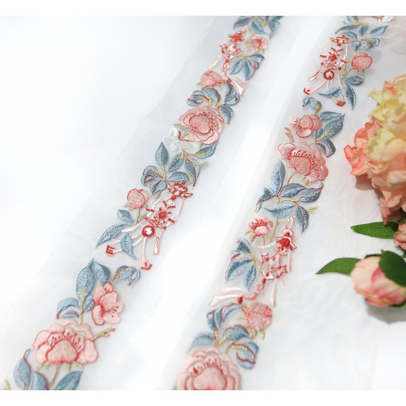 Ventanas bordadas estilo Han ropa bordada decoración collar bordado borde de collar accesorios de encaje bordado bordado borde