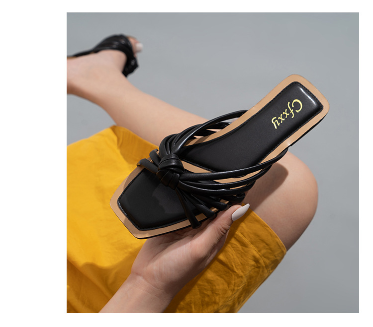 Tek Kelime Örgülü Düz Sandalet Ve Terlik Yaz Modası Hollow Beach Terlik_voghion.com