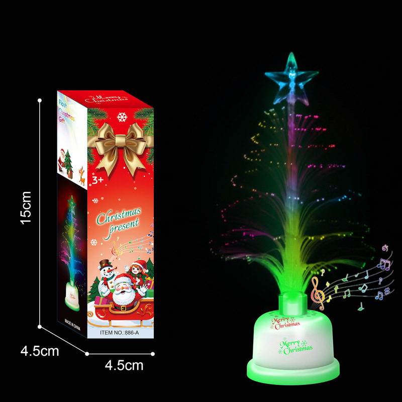新品跨境圣诞节玩具发光音乐七彩圣诞树雪人老人礼品装饰玩具|undefined