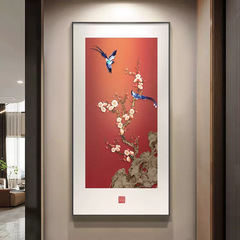 Xiqu Yinmen Xuanguan Decoration Painting, New Chinese Style Entrance, Good Omens, Bird and Flower Hanging Painting, Corridor Passage, Directly Opposite the Door, Wall Mural