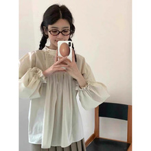 现货 韩国东大门e*g显瘦灯笼袖衬衫女士上衣休闲衬衫女装上衣衬衣