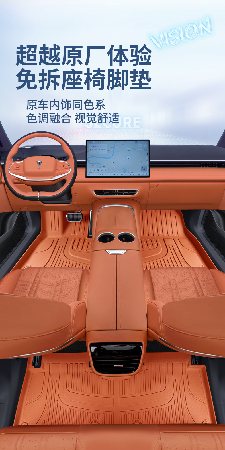 Suitable for dark blue S07 foot pad full enclosure dark blue S07 special modified accessories tpe waterproof car foot pad