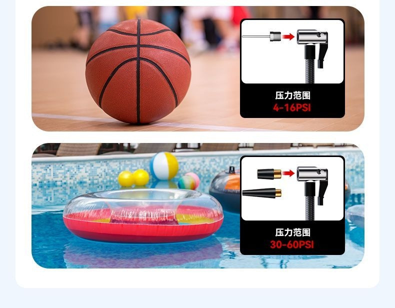 Car-Mounted Wireless Car Air Pump, Portable Emergency Power Bank and Inflator All-In-One, High-Pressure Tire Inflator for Cars