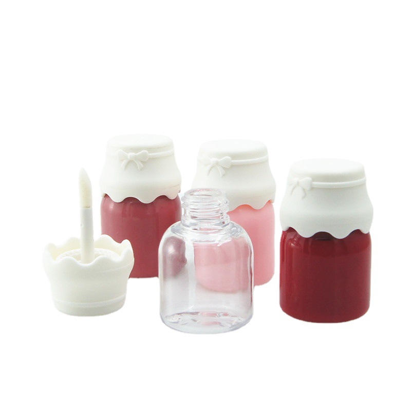 En stock mini botella de leche DIY labio esmalte tubo lápiz labial tubo vacío Inyección transparente labio brillo tubo cosméticos embalaje material fábrica