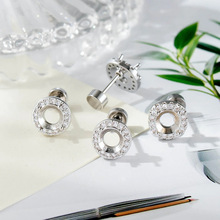 亨森5MM钻位空托螺丝拧杆钛钢方糖耳骨钉DIY手作穿刺饰品耳钉配件