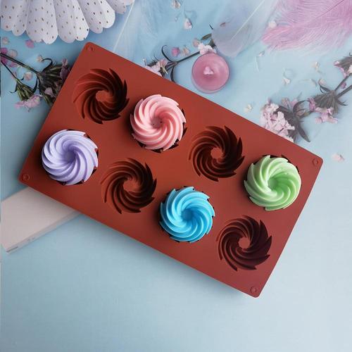 8连螺旋79巧克力饼干模蛋糕模具雪糕糖果硅胶模具