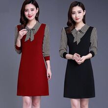 2025春秋新款中老年长袖连衣裙时尚妈妈装中长款打底裙女