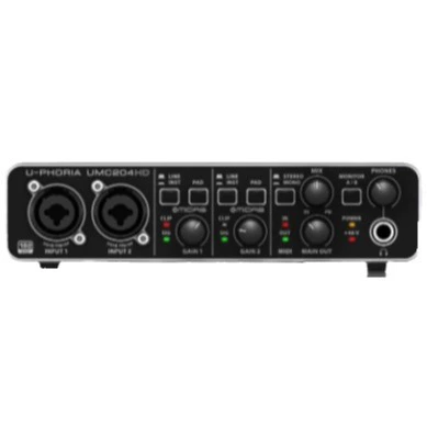 Behringer UMC204HD карта профессиональная звуковая карта профессиональная аудиозвуковая карта