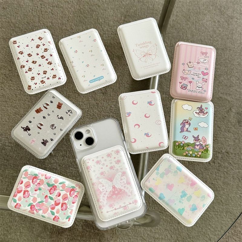 Harajuku Ins Style Magnetic Card Holder Magsafe Apple iPhone Back Sticker Cute Personalized Card Holder Cross-Border Harajuku Ins Style Magnetic Card Holder Magsafe Apple iPhone Back Sticker Cute Personalized Card Holder Cross-Border