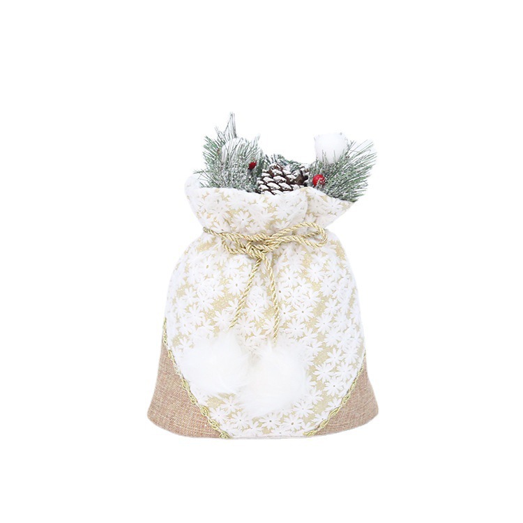 Decoraciones navideñas transfronterizas 2025 nuevas bolsas de regalo navideñas de tela adornos de escena para decoración de árboles de Navidad al por mayor.