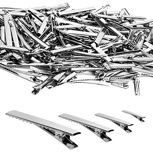 加厚鸭嘴夹diy发夹材料批发发饰配件电泳发卡方夹银色金属100pcs