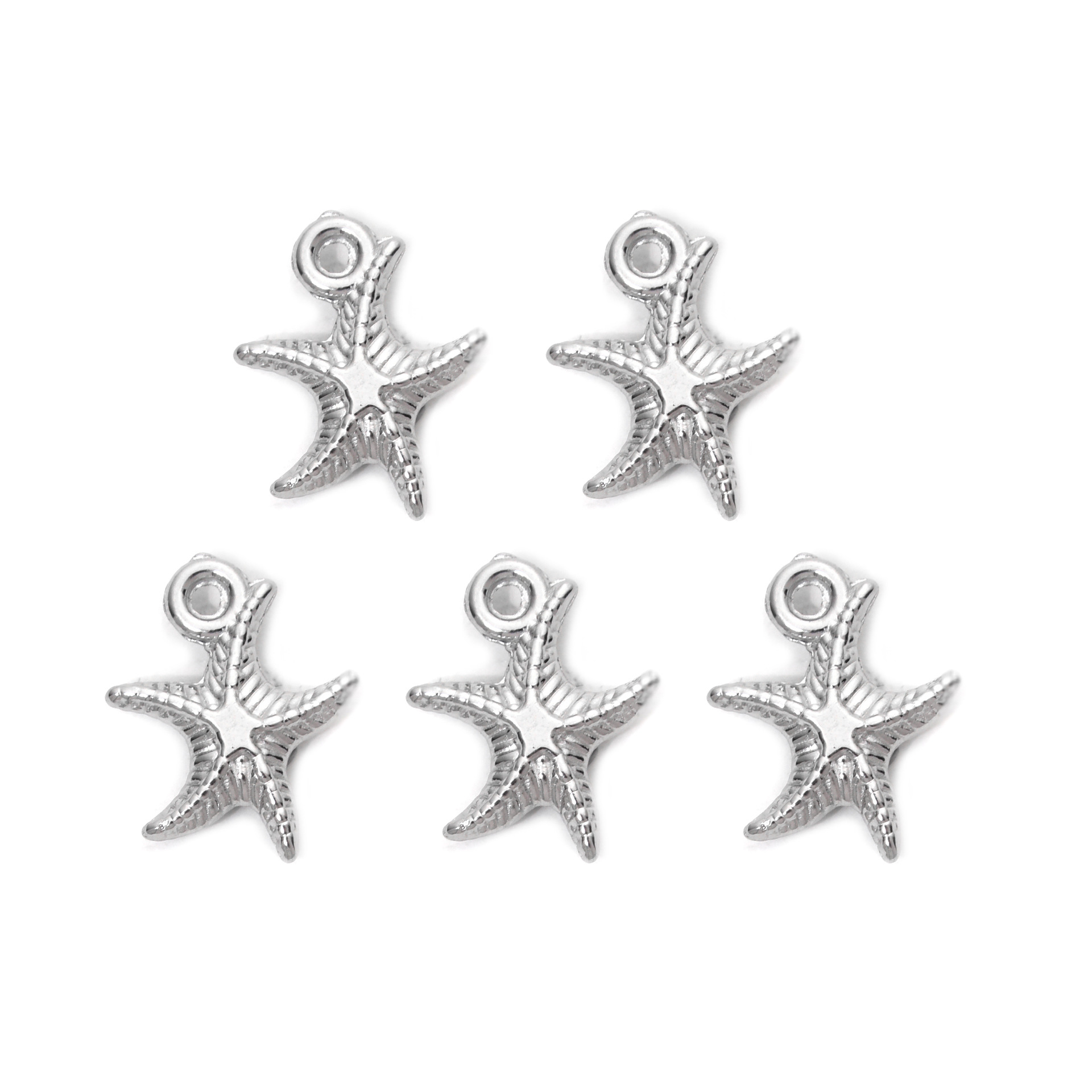 Plating Design 10 PCS/Package 304 Stainless Steel Starfish Pendant