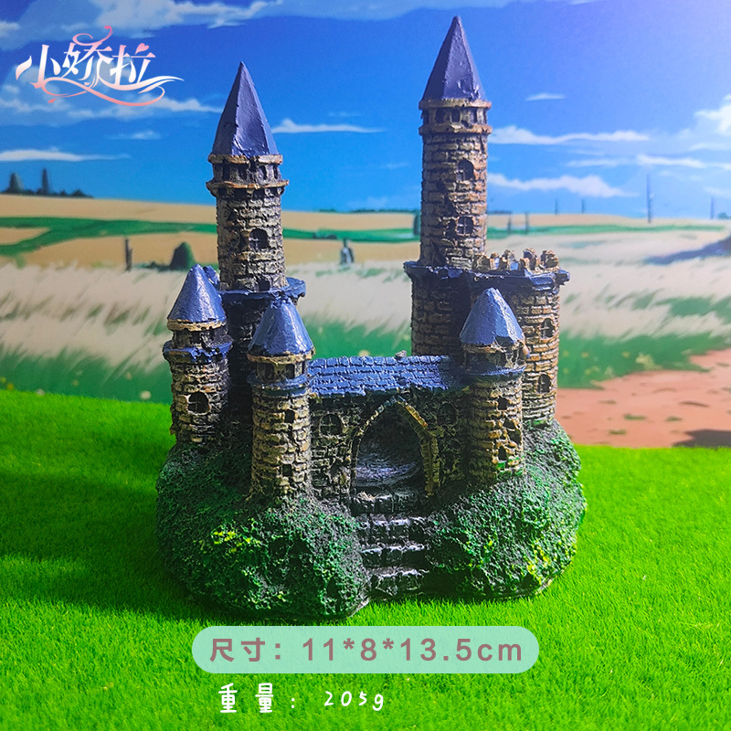 Nuevas decoraciones de pecera, castillos con aguja de estilo europeo, mansión antigua, jardinería, decoraciones de paisajismo, diseño de paisaje pequeño y pequeño