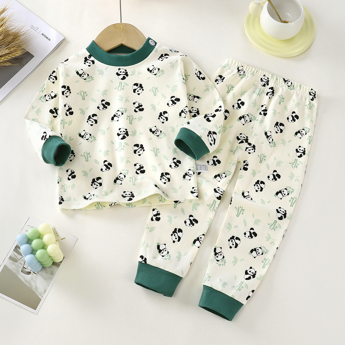 Set de ropa interior infantil de algodón nuevo otoño 2025 chaqueta de otoño para niños pantalones de otoño para niñas ropa de hogar para niñas ropa de niños