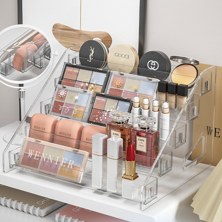 Acrylic Dressing Table Makeup Brush Makeup Lipstick Nail Polish Cosmetic Skin Care Shelf Eye Shadow Storage Box