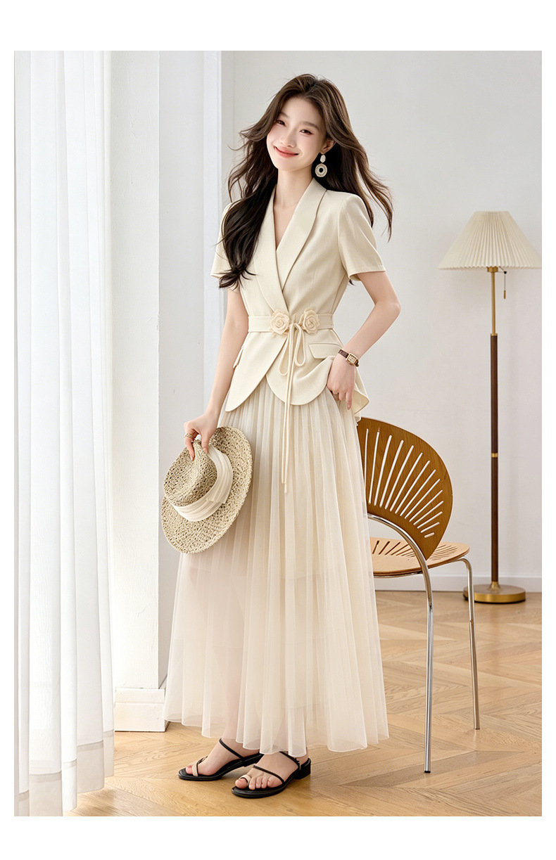 Set vest chân váy nữ công sở phong cách tiểu thư sang trọng, form ôm gọn dáng — Màu ảnh chi tiết 12