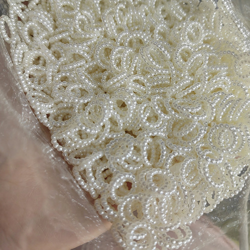 Handmade DIY imitation pearl circle spacer ABS resin pearl circle bracelet bracelet beading material earrings jewelry accessories