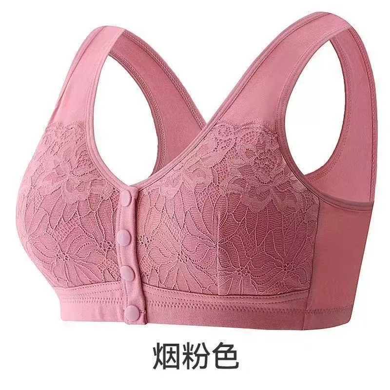 Soft lace comfortable wireless bra for elderly, top with cups, for middle age