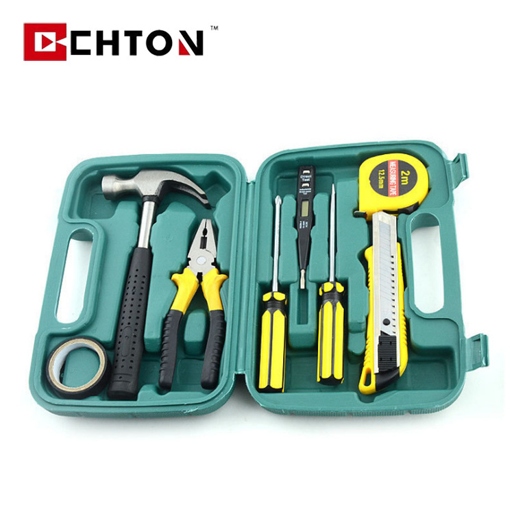 9 피스 세트 8009 자동차 비상 수리 키트 다기능 가정용 하드웨어 도구 세트 드라이버 망치