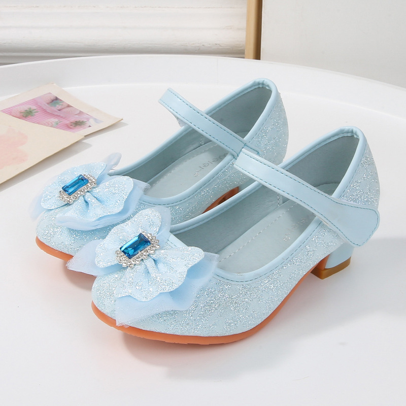 2026 Children's High Heel Princess Shoes Girls' Crystal Shoes Spring and Autumn New Style Little Girls' Lace Bow Single Shoes Leather Shoes 2026 Children's High Heel Princess Shoes Girls' Crystal Shoes Spring and Autumn New Style Little Girls' Lace Bow Single Shoes Leather Shoes