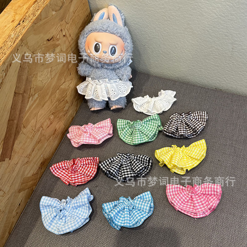 New 17cm Labubu Apron, Retro Baby Clothes, Fake Collar, Disney Doll 10cm Baby Clothes Apron