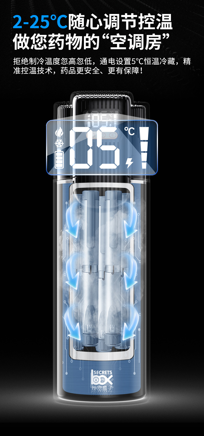 2026 New Insulin Refrigerated Box Portable Rechargeable Growth Hormone Refrigerated Cup Four-Season Constant Temperature Medicine Large Capacity
