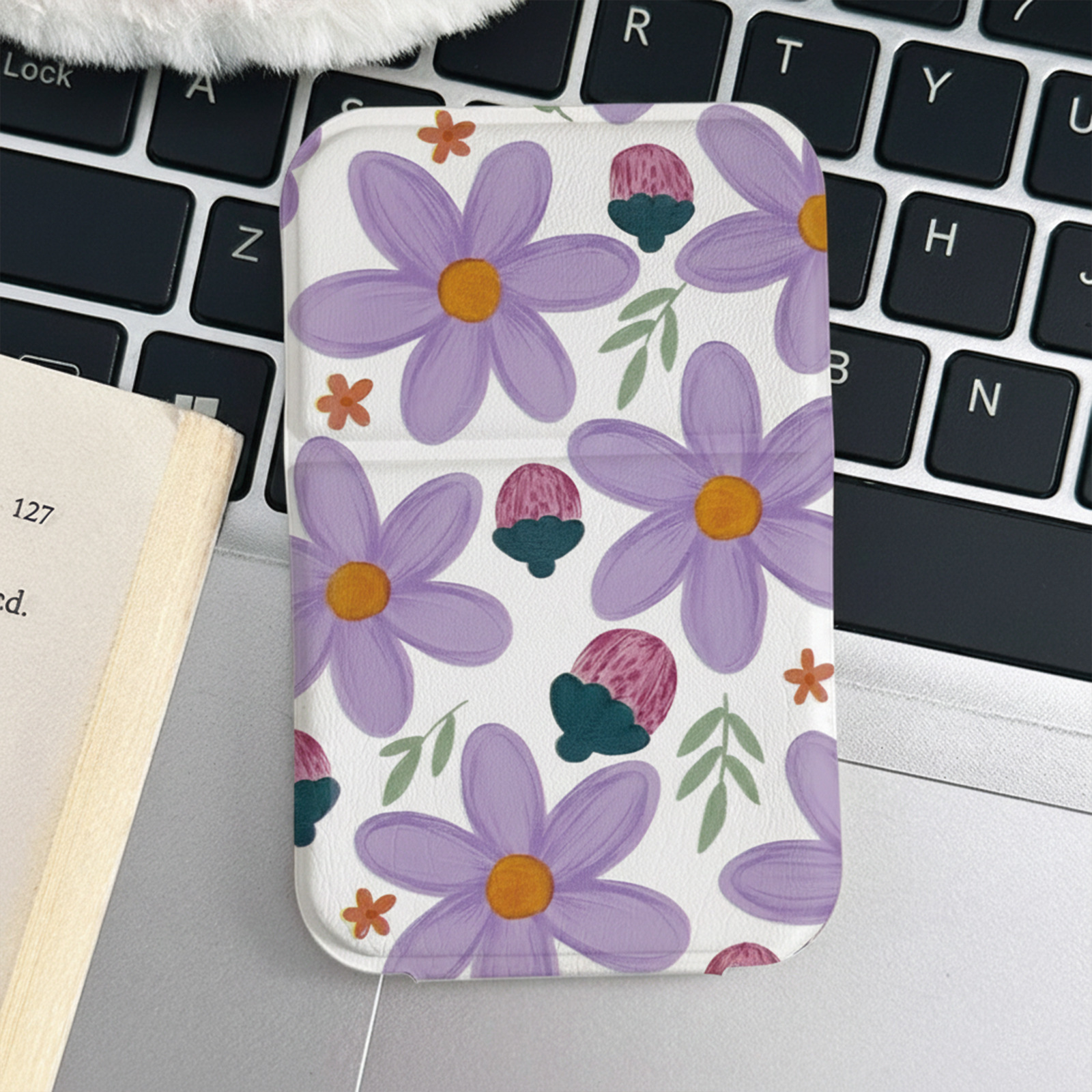 Purple flowers [white] 7*10.8cm