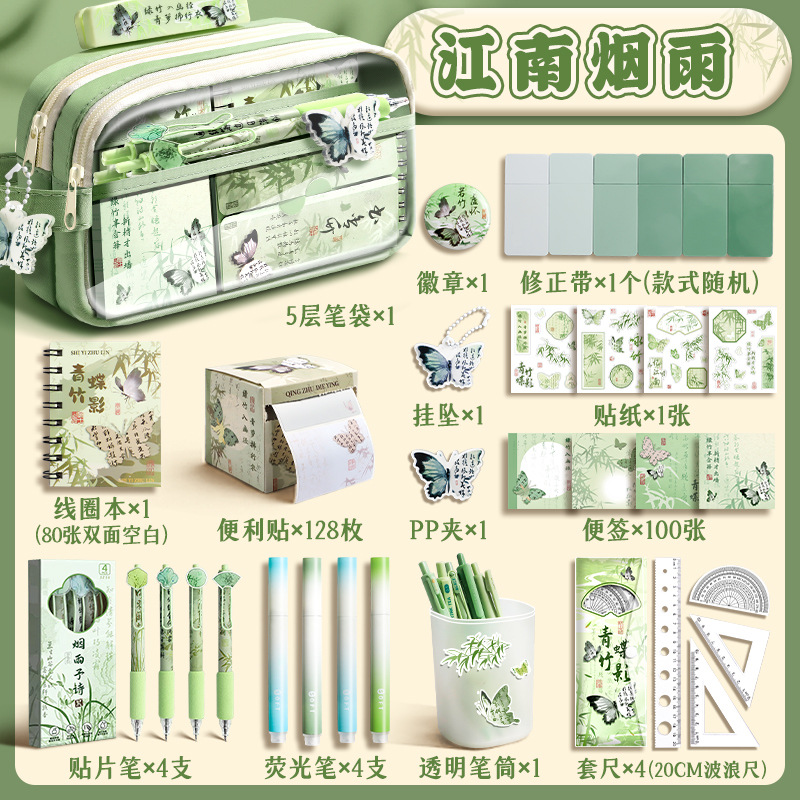 Bolsa de bolígrafo de aire de alta capacidad para niñas caja de papelería antigua 2026 nueva versión de niñas estudiantes de escuela primaria