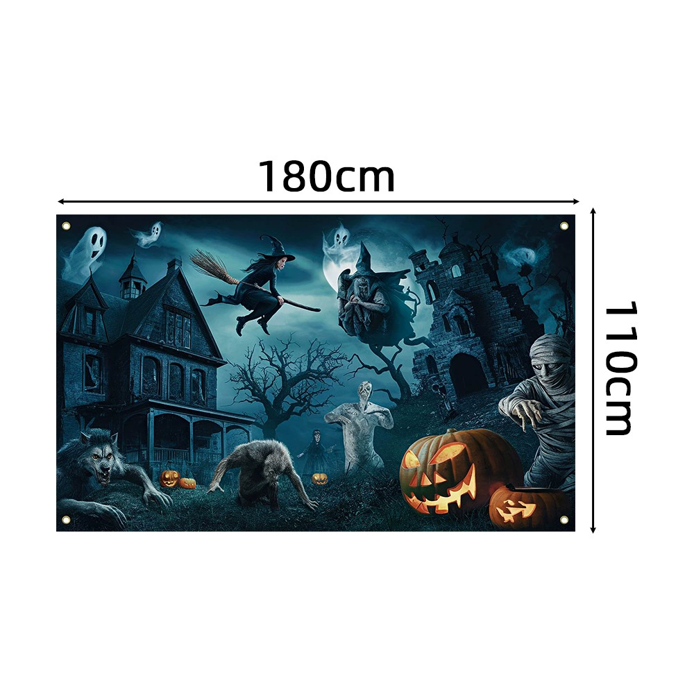 Амазон Halloween Dekor background баннер призрак фестиваль Жуткая атмосфера декор хэллоуин вечер фон ткань