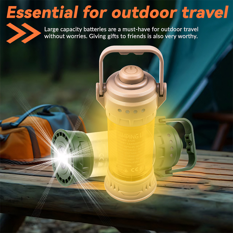New LED Atmosphere Outdoor Camping Rechargeable Long Battery Life Tent Light Portable Flashlight_desvips.com