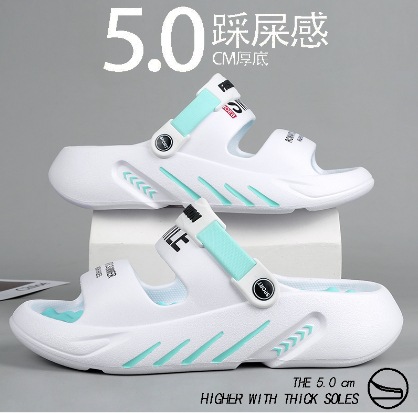 Zapatillas para hombres 48 tamaño de verano para usar zapatillas de playa de piso grueso al aire libre antideslizante dos zapatillas