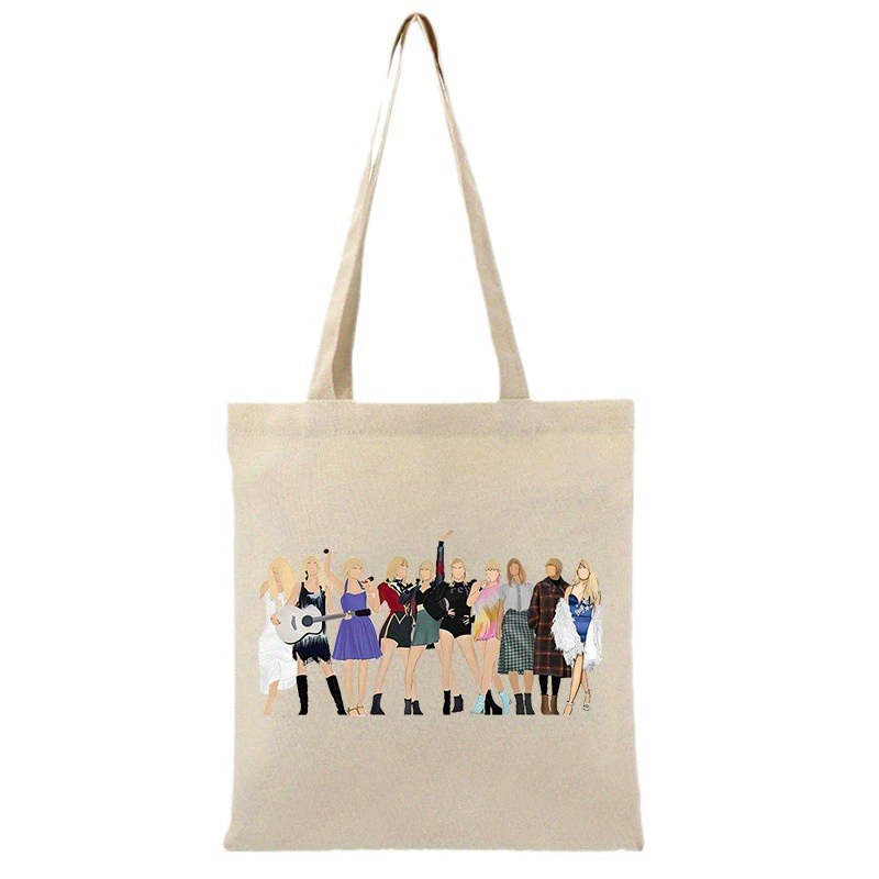 Двухсторонняя The Eras Tour Taylor Swift Специальные равные холщовые сумки Сумки Сумки Складные сумки для покупок