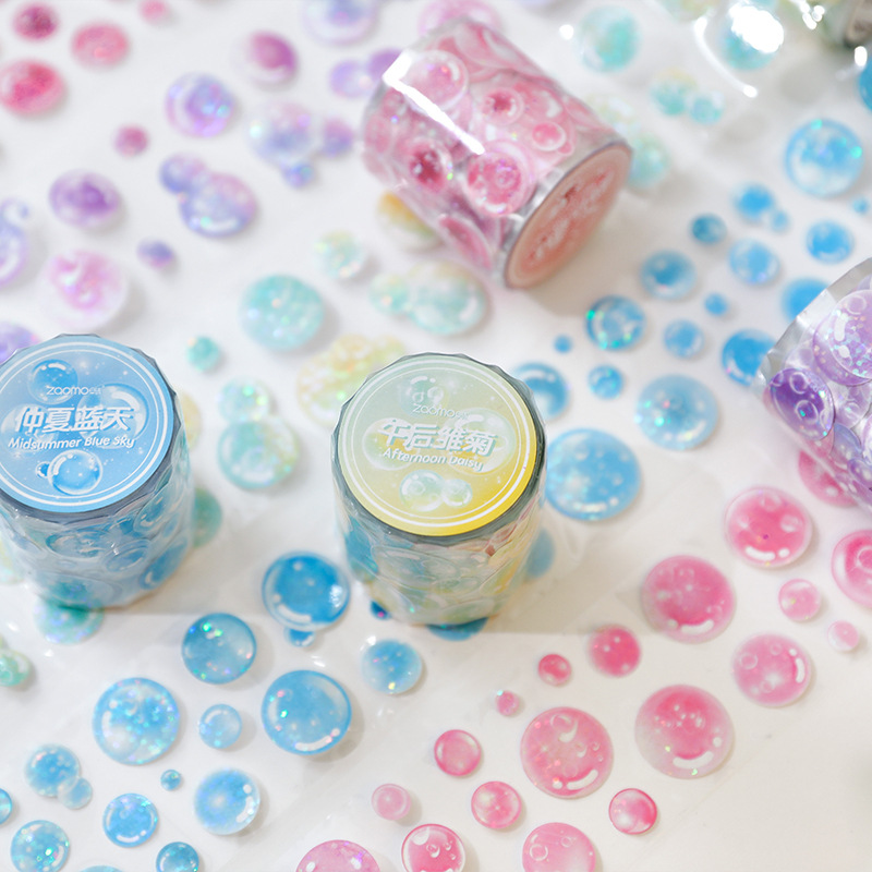 Early Foam PET Tape Color Bubble Guka Series Special-shaped Die Cutting Handbook DIY Decorative Stickers 6 Types