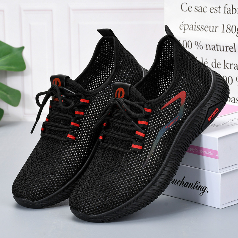 Old Beijing Cloth Shoes Women's Breathable Summer Mesh Shoes Mesh Hollow Women's Shoes Mother's Shoes Sports Casual Shoes Non-slip Soft Sole