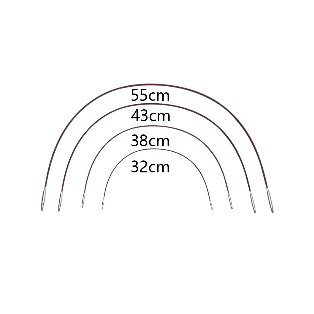 El color de bronce de la aguja del suéter de las herramientas que hacen punto se puede montar y cambiar la aguja del anillo de la cuerda aguja del anillo de bambú carbonizado 13 pares un sistema