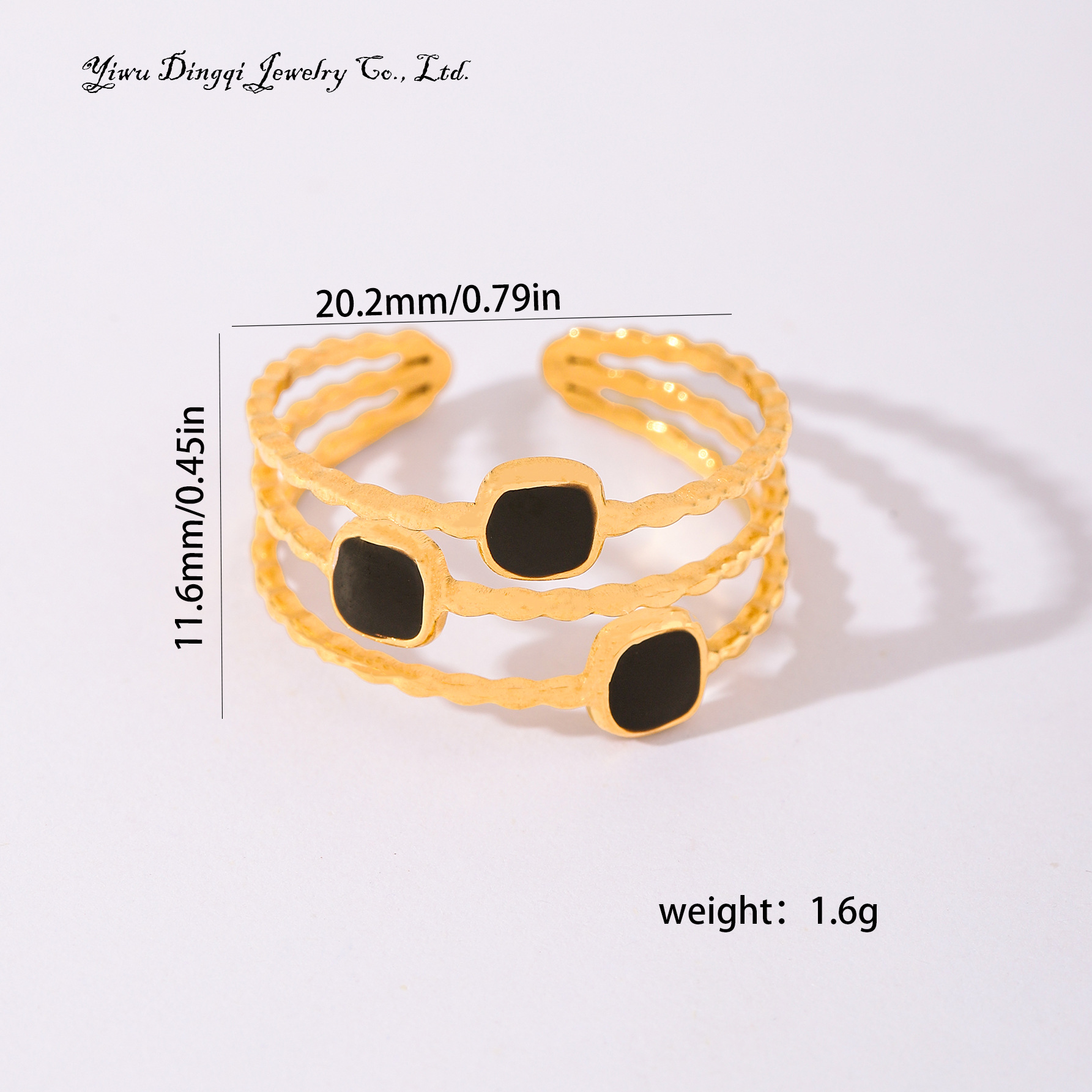 Stainless Steel Turquoise Open Ring Geometric Designer Style_voghion.com