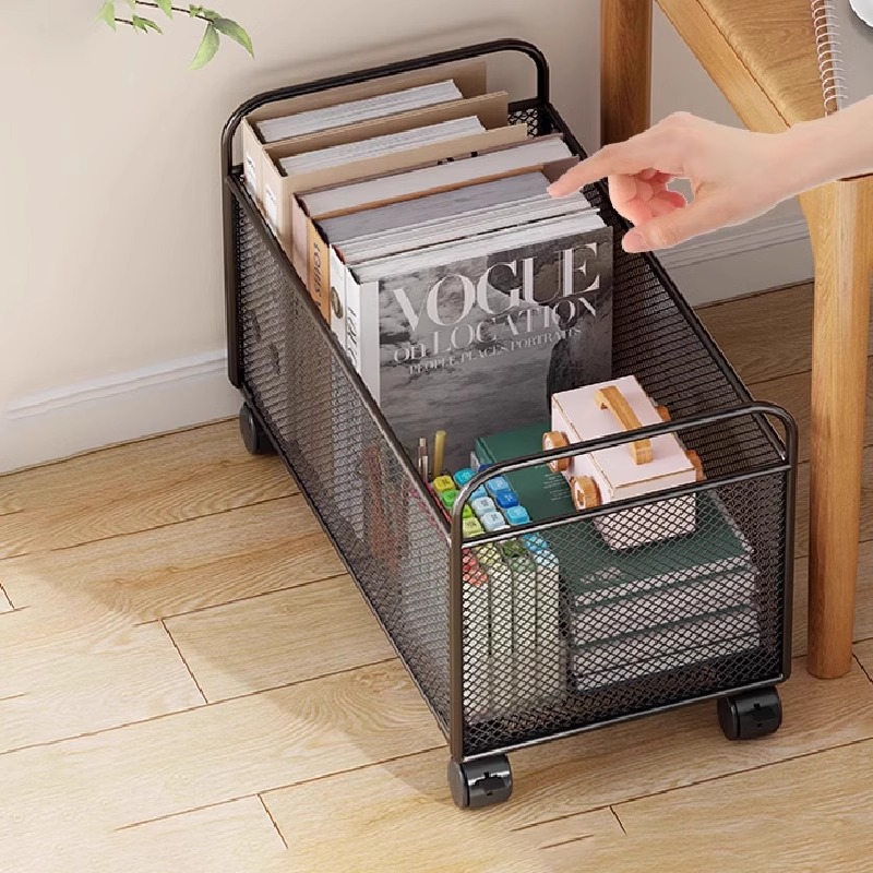 Caja de almacenamiento de libros Cesta de almacenamiento de libros extracurriculares móviles debajo del escritorio Caja de almacenamiento de libros