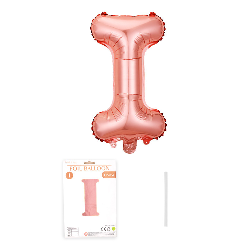 16 pulgadas alfabeto inglés tarjeta de papel independiente embalaje película de aluminio globo decoración de fiesta de cumpleaños diseño papel de aluminio globo al por mayor