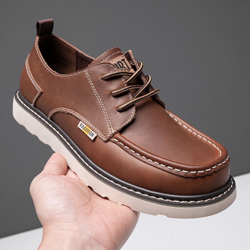 American Retro Style Work Shoes 47 Plus Size Wide Men's Shoes 48 Large Size Men's Shoes 49 Outdoor Hiking Casual Leather Shoes for Men