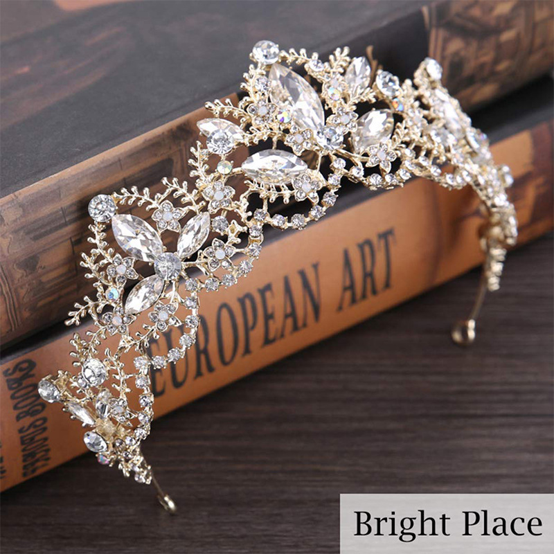 Comercio electrónico transfronterizo popular nupcial boda cena corona rhinestone accesorios para el cabello adulto corona nupcial joyería en stock