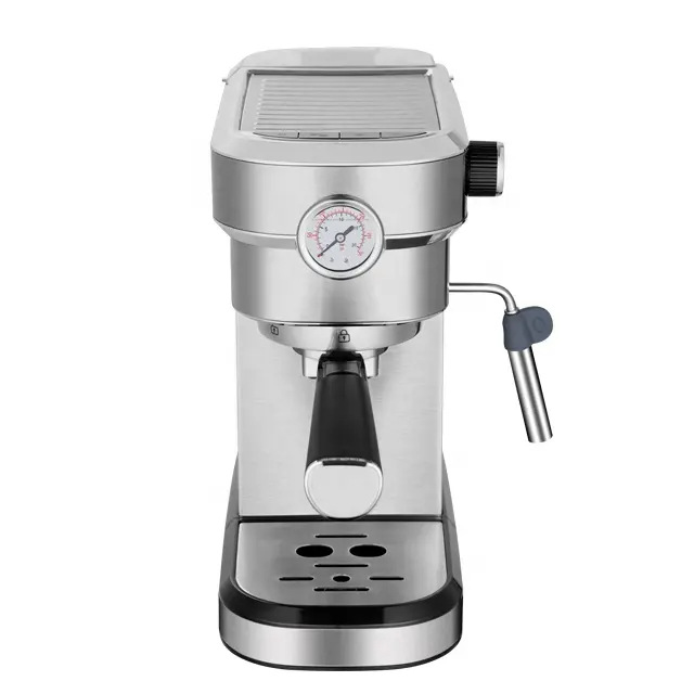 Máquina de café espresso a vapor de extracción a presión estándar europea de 1350 W, venta al por mayor, semiautomática para el hogar, estilo retro italiano