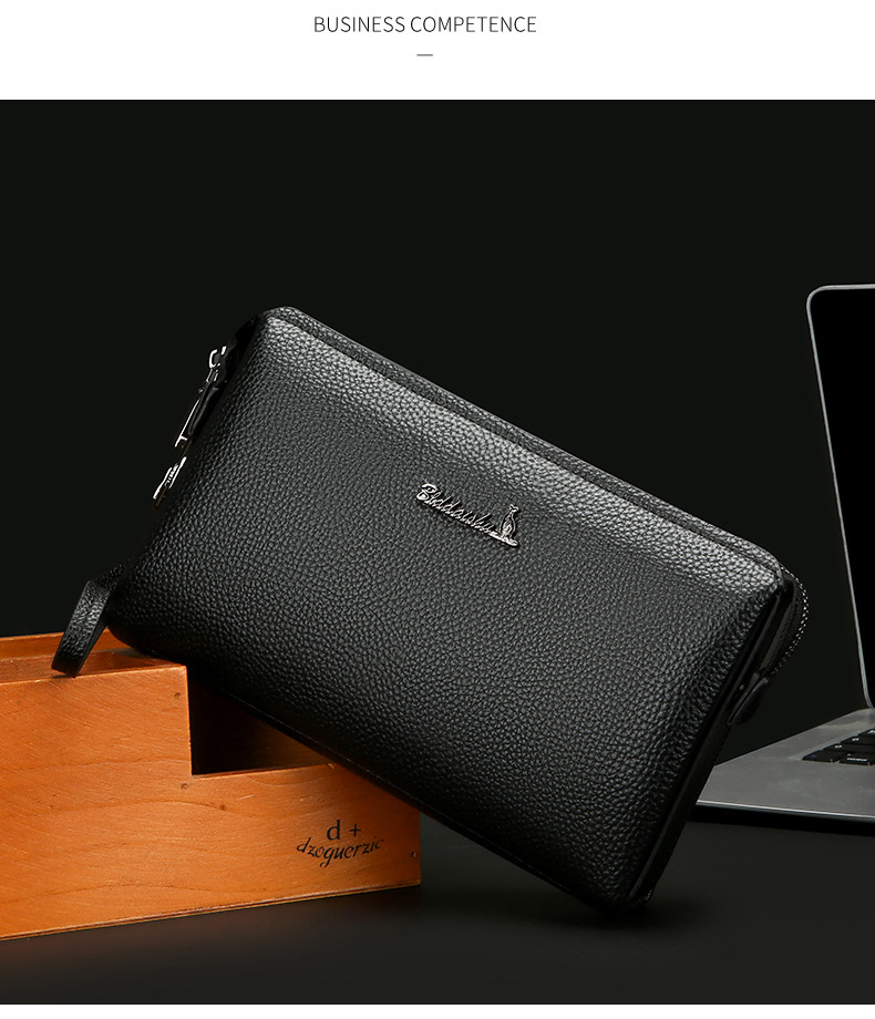 Men's Leather Handbag Large Capacity Casual Envelope Bag For Men_voghion.com