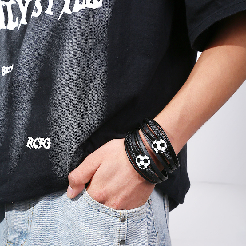 Cross-border new men's leather bracelet retro personality men's woven bracelet niche versatile men's bracelet wholesale Cross-border new men's leather bracelet retro personality men's woven bracelet niche versatile men's bracelet wholesale