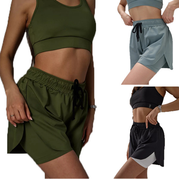 Cross-Border Foreign Trade Double-Layer Sports Cycling Shorts Amazon's Popular Casual Commuting Sports Style Fitness Comfort