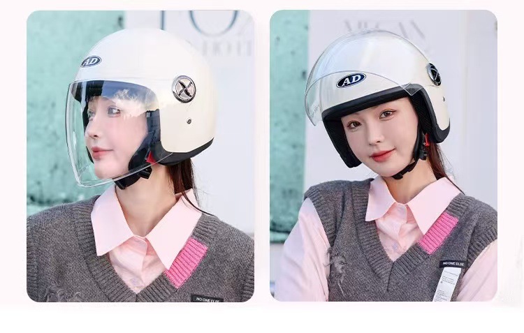 New National Standard Electric Vehicle Helmet for Women and Men, Motorcycle Half Helmet, All-Season Safety Helmet, All-Season Model