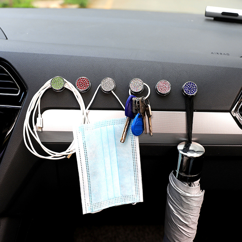 Car hook car home dual-purpose personalized diamond-encrusted small hook mini seat back creative multi-functional adhesive hook