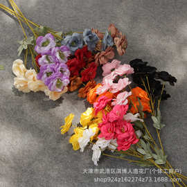 仿真清新玫瑰花雾蓝色假花插花婚礼堂装饰路引花深蓝色花束雾霾蓝