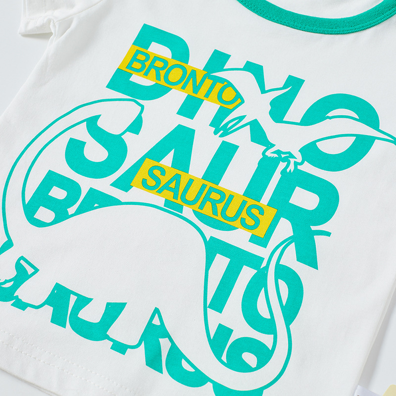 2023 nueva camiseta de manga corta para niños top de bebé de verano de media manga de dibujos animados para niños entrega delgada