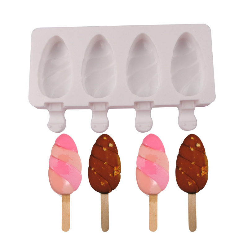 Molde de helado de silicona de 4 piezas gota de agua helado molde de silicona molde de paleta casera de bricolaje molde de pastel de hornear