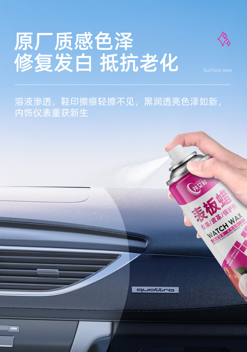 Yiaishan Car Dashboard Wax Interior Dashboard Polish Care Agent Leather Maintenance Plastic Refurbishment Stain Remover Cleaning Agent